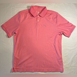 Tommy Bahama Men’s Medium Pink Short Sleeve Polo Cotton Blend Preppy Golf